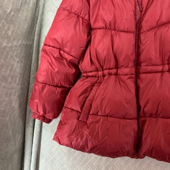 Gap Womens M Puffer Coat Jacket Red Water Resistant Thick Material Fitted - Picture 3 of 11
